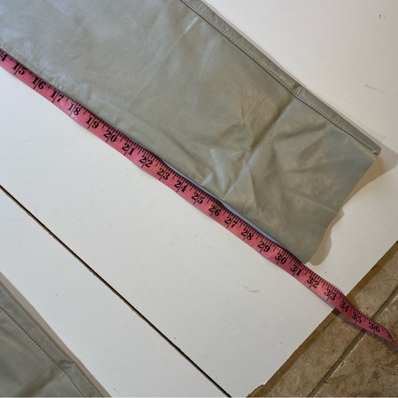 Excelled Grayish 100% Leather Vintage High Rise Motorcycle Inspired Pants NWT 8 - Picture 16 of 16